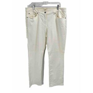 Eileen Fisher Wihte Denim Wide Leg Jeans High Rise Sz XL